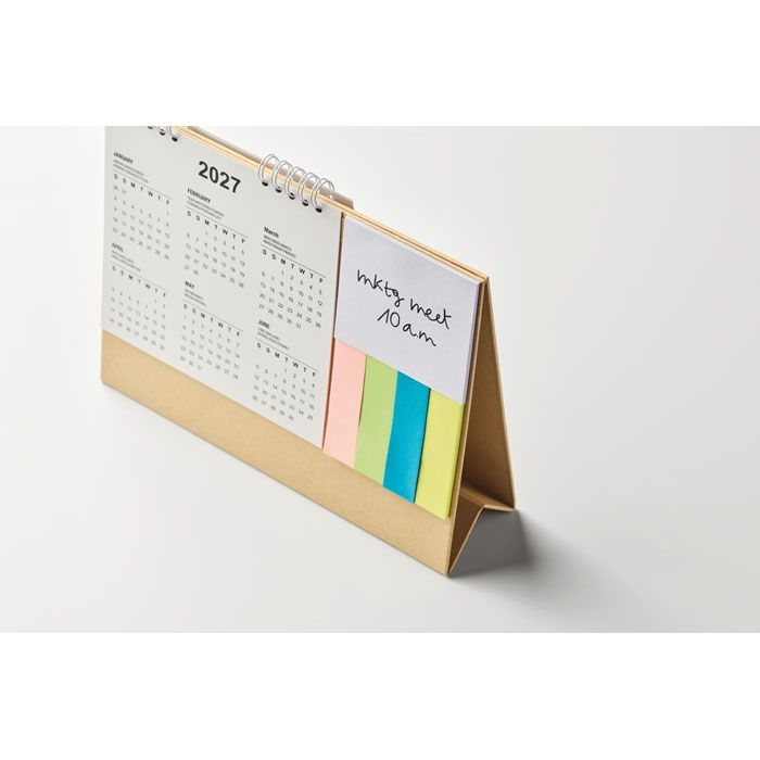 MO2756-13Calendoo Tischkalender mit Memoblock_ beige