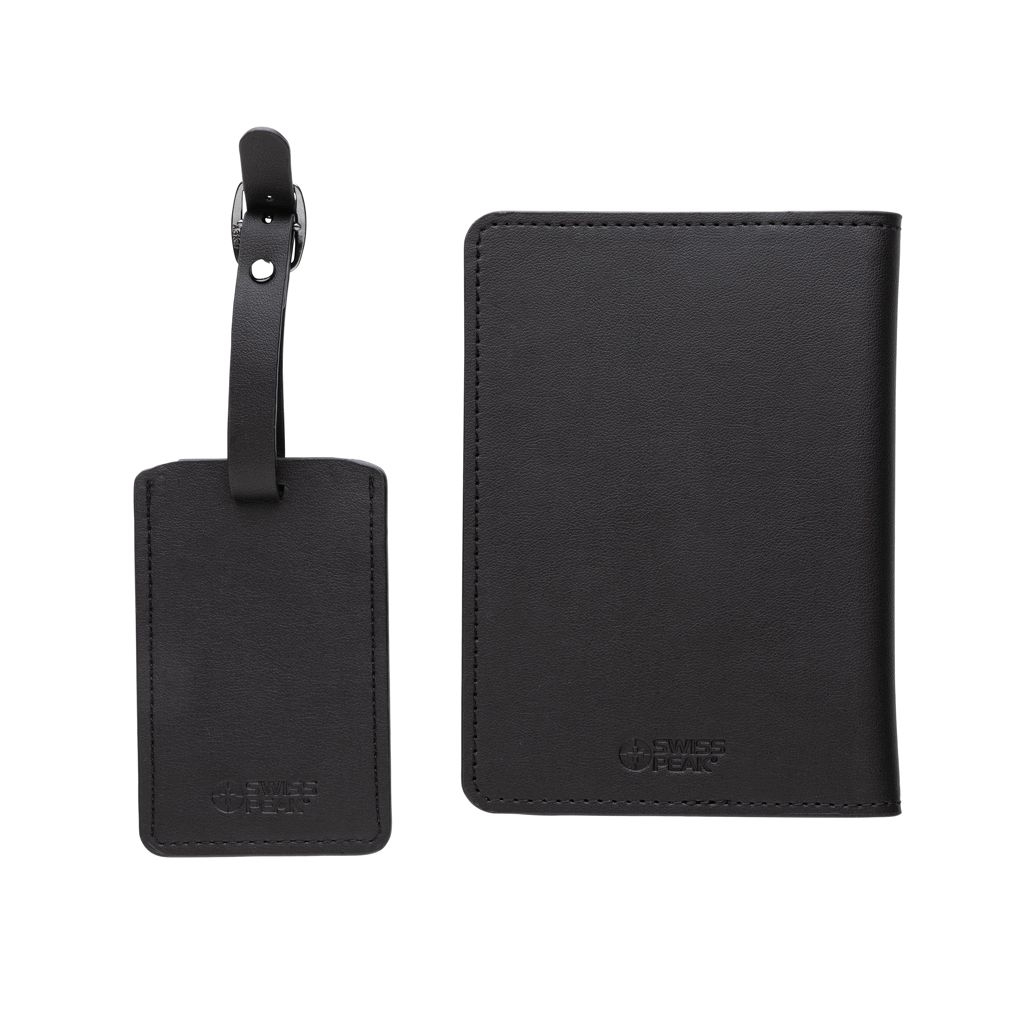 XDP820.73-1Swiss Peak Reise-Geschenkset aus GRS recyceltem PU_ schwarz