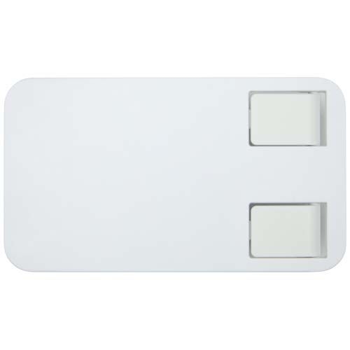 PF124467-1Alhena Klappbare Smartphonehalterung aus recyceltem Kunststoff mit Metallstaender fuer den Schreibtisc