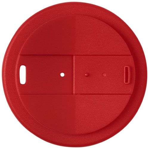 PF210425-4Americano® Eco 350 ml recycelter Becher mit auslaufsicherem Deckel_ rot