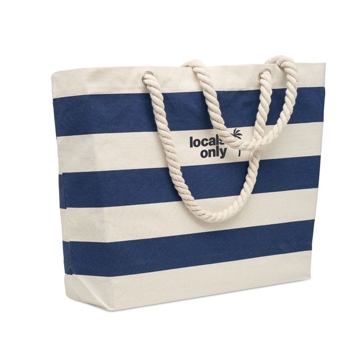 MO2126-04Heaven Stripe Strandtasche Baumwolle 220 g_ blau