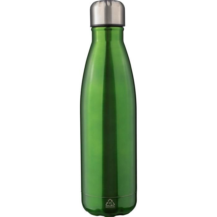 GI1171300-01Recyceltem doppelwandige Trinkflasche aus Edelstahl Lombok_ schwarz