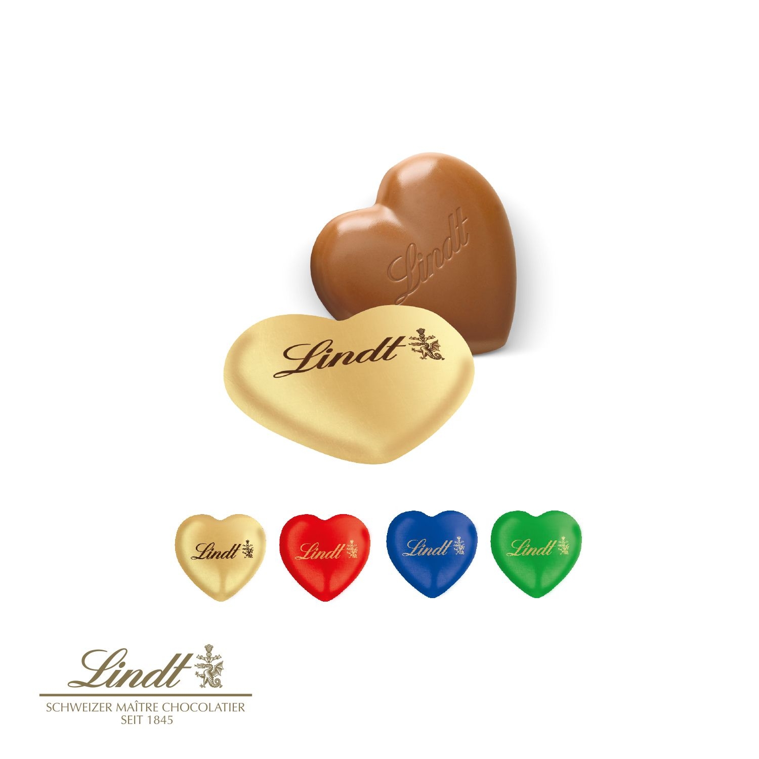 CD91009-04Lindt Herz_ 20 g im Werbebriefchen_ Schokoherz_ gruen