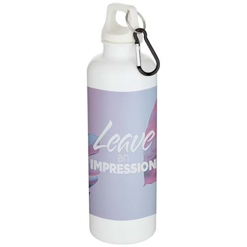 PF100878-1Oregon 750 ml einfarbige RS-zertifizierte Wasserflasche aus recyceltem Kunststoff mit Karabinerhaken