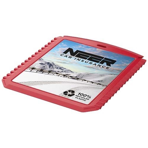 PF220502-3Thrym rechteckiger Eiskratzer aus recyceltem Kunststoff_ rot