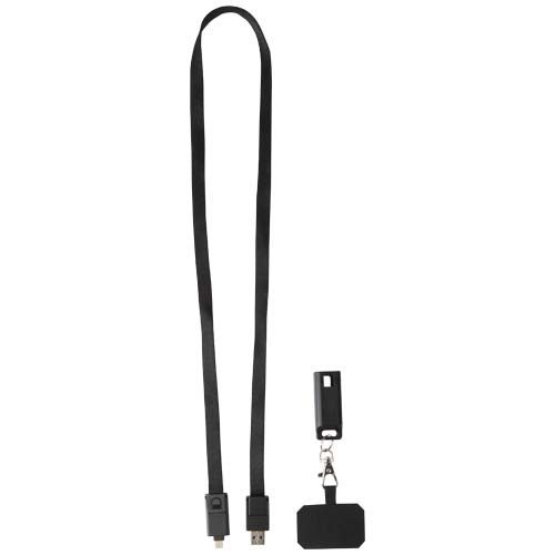 PF124447-2Franz 5 in 1 Lanyard Kabel aus recyceltem Kunststoff fuer Smartphones mit integrierter Datensynchroni
