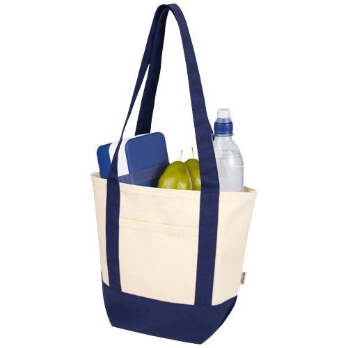 PF120800-2Sam 320 g_m² Mini-Tragetasche aus GRS recycelter Baumwolle_ navy_natur
