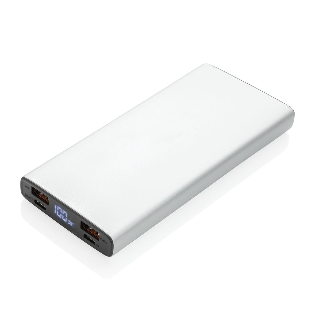 XDP322_24-218W PD Powerbank mit 10.000 mAh aus Aluminium_ silber