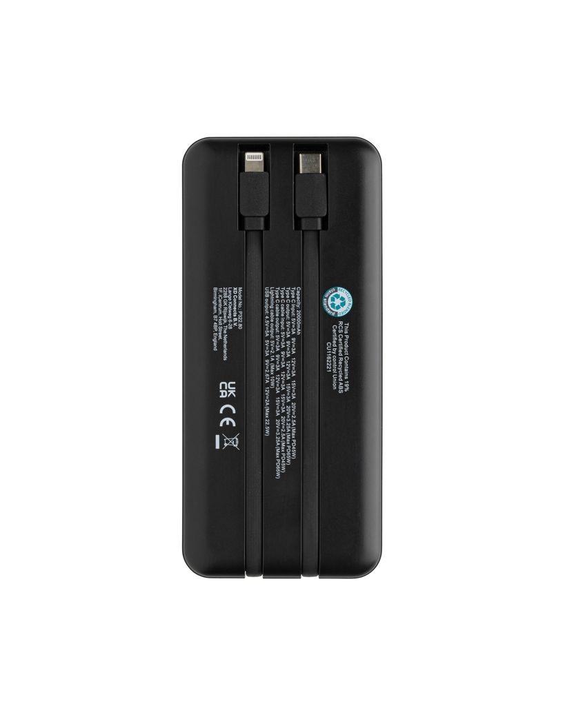 XDP322_80-1Gridley 20.000mAh 65W Laptop Powerbank aus RCS rPlastik_ schwarz