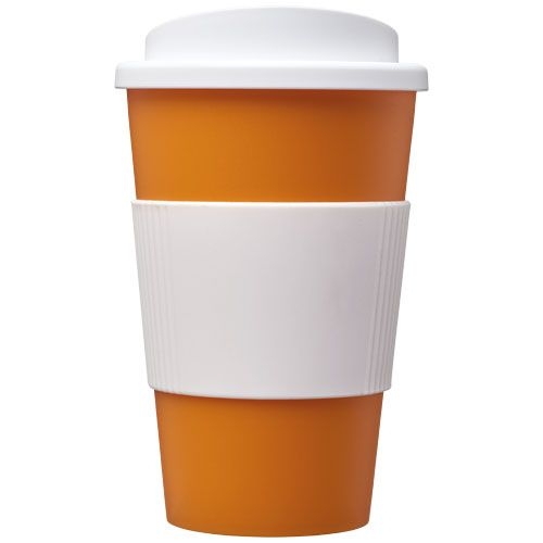 PF210002-22Americano® 350 ml Isolierbecher mit Schutzring_ orange_weiss