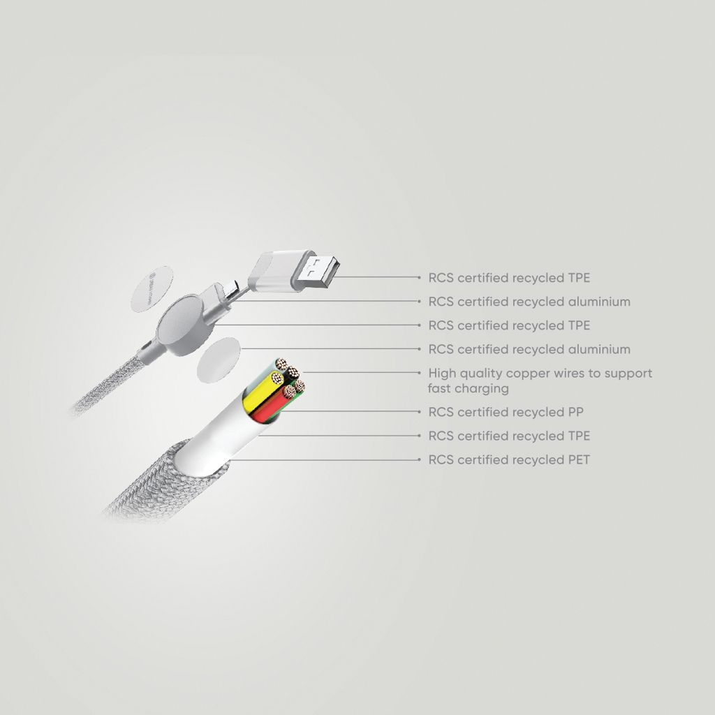 XDP302.70-3Oakland RCS rKunststoff 1_2m 6-in-1 Fast-Charging 45W Kabel_ weiss