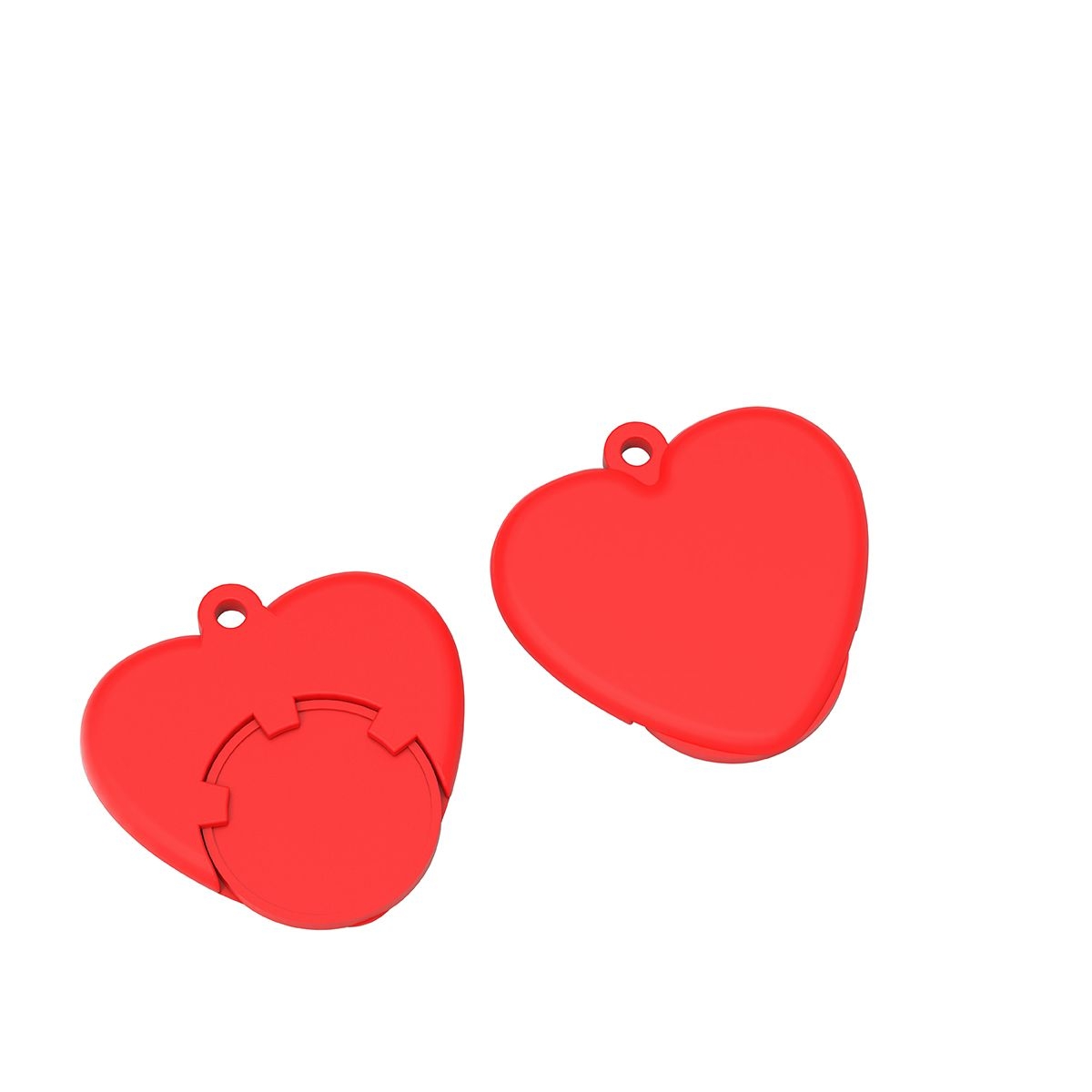 HE8652-1-1Chiphalter mit 1€-Chip _Herz_ rot_ rot