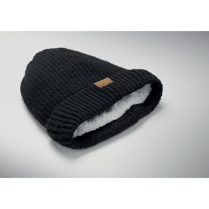 MO3221-03Puntos Beanie mit Buendchen_ schwarz