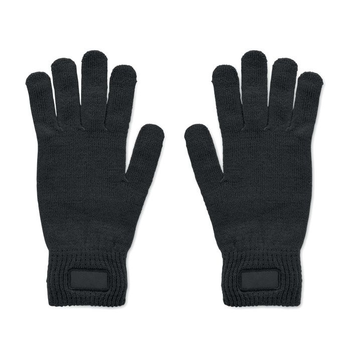 MO2399-03Handnit Gestrickte Handschuhe RPET_ schwarz