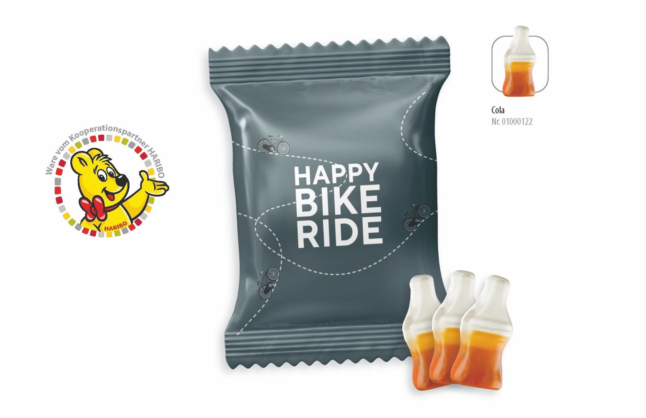 SW0122-1HARIBO Happy Cola Werbetuete_HARIBO Happy-Cola_ weisse Folie