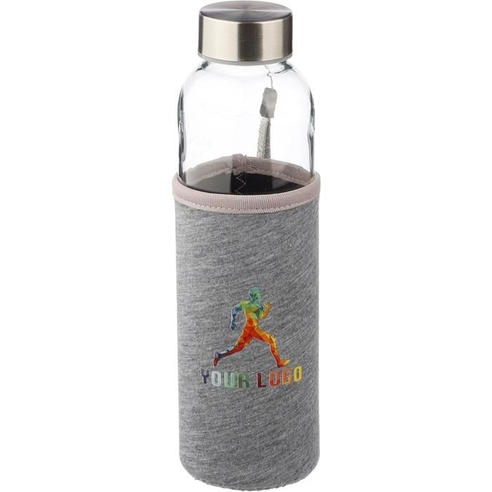 GI9301-07Glasflasche _500ml_ mit einem Neoprenhuelle Nika_ orange