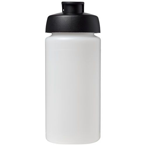 PF210072-16Baseline® Plus grip 500 ml Sportflasche mit Klappdeckel_ transparent_schwarz