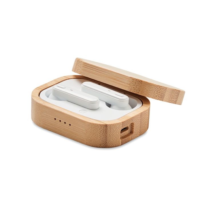 MO6780-40Jazz Bamboo TWS 5.0 wireless Ohrhoerer-Set_ holz