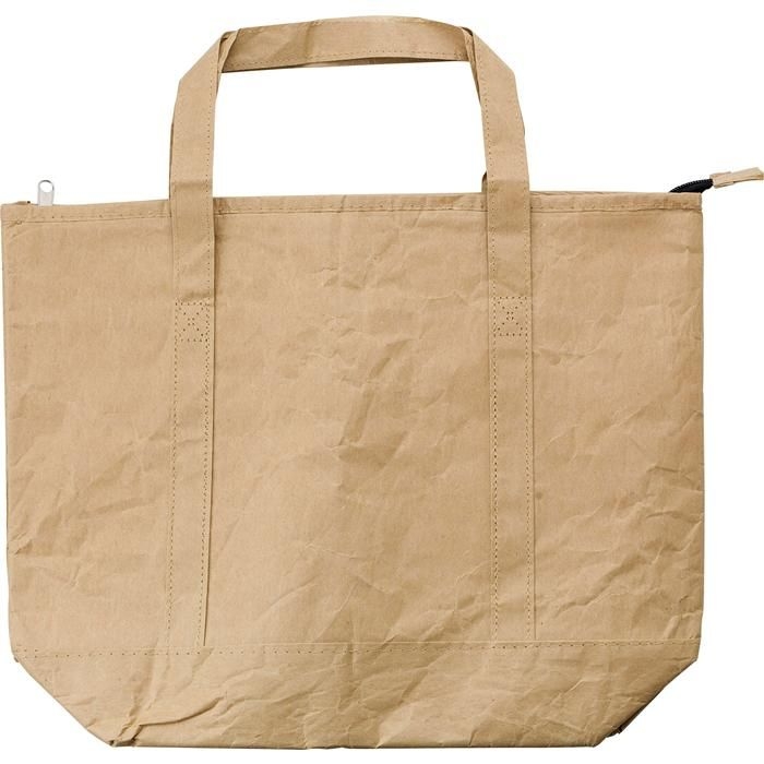 GI8263-11Laminierte Einkaufs- und Kuehltasche aus Papier Oakley_ brown