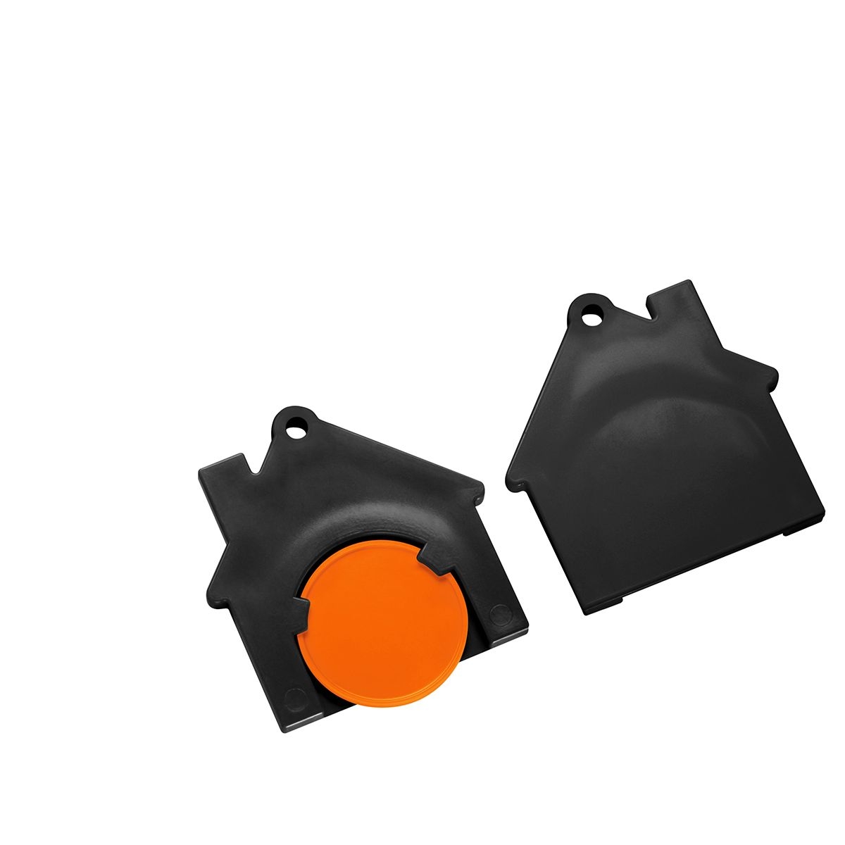 HE7516-5-6Chiphalter mit 1€-Chip _Haus_ orange_ schwarz
