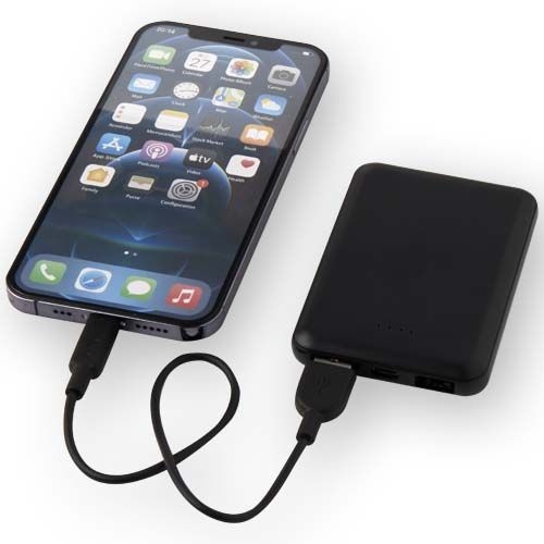 PF124383-2Asama 5000 mAh Typ-C Powerbank aus recyceltem Kunststoff_ schwarz