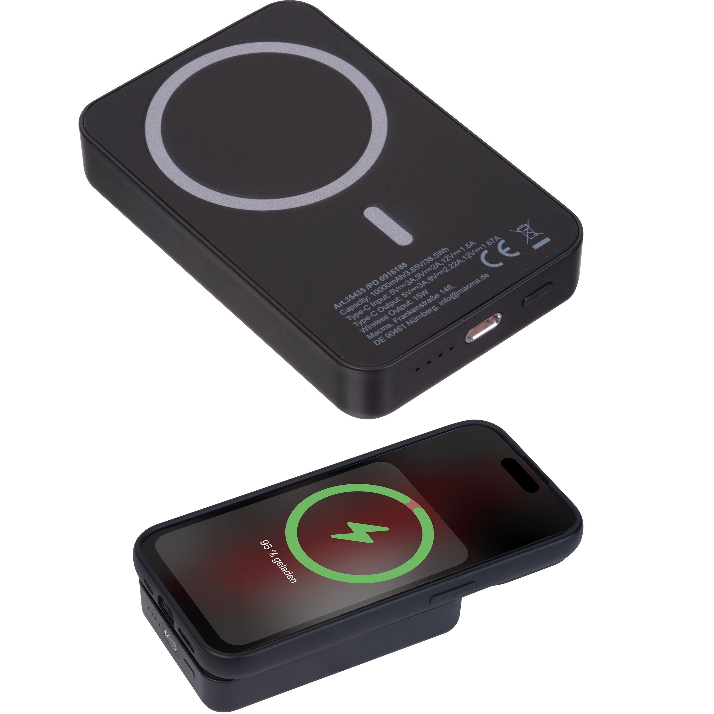 MA35435-03R-ABS Magnetische Powerbank 10.000 mAh DONNA_ schwarz