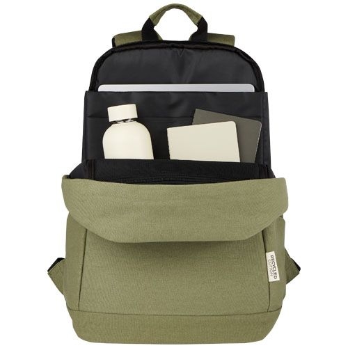 PF120677-2Joey 15_6 Zoll Anti-Diebstahl Laptop Rucksack 18 L aus GRS-recyceltem Canvas_ olive