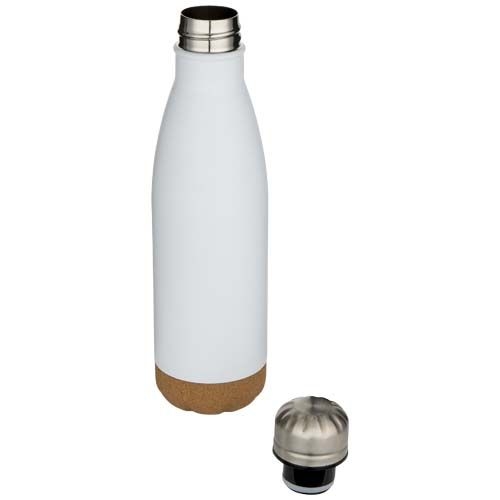 PF100892-4Cove 500 ml doppelwandige_ vakuumisolierte Trinkflasche aus Edelstahl mit Korkdetails_ weiss