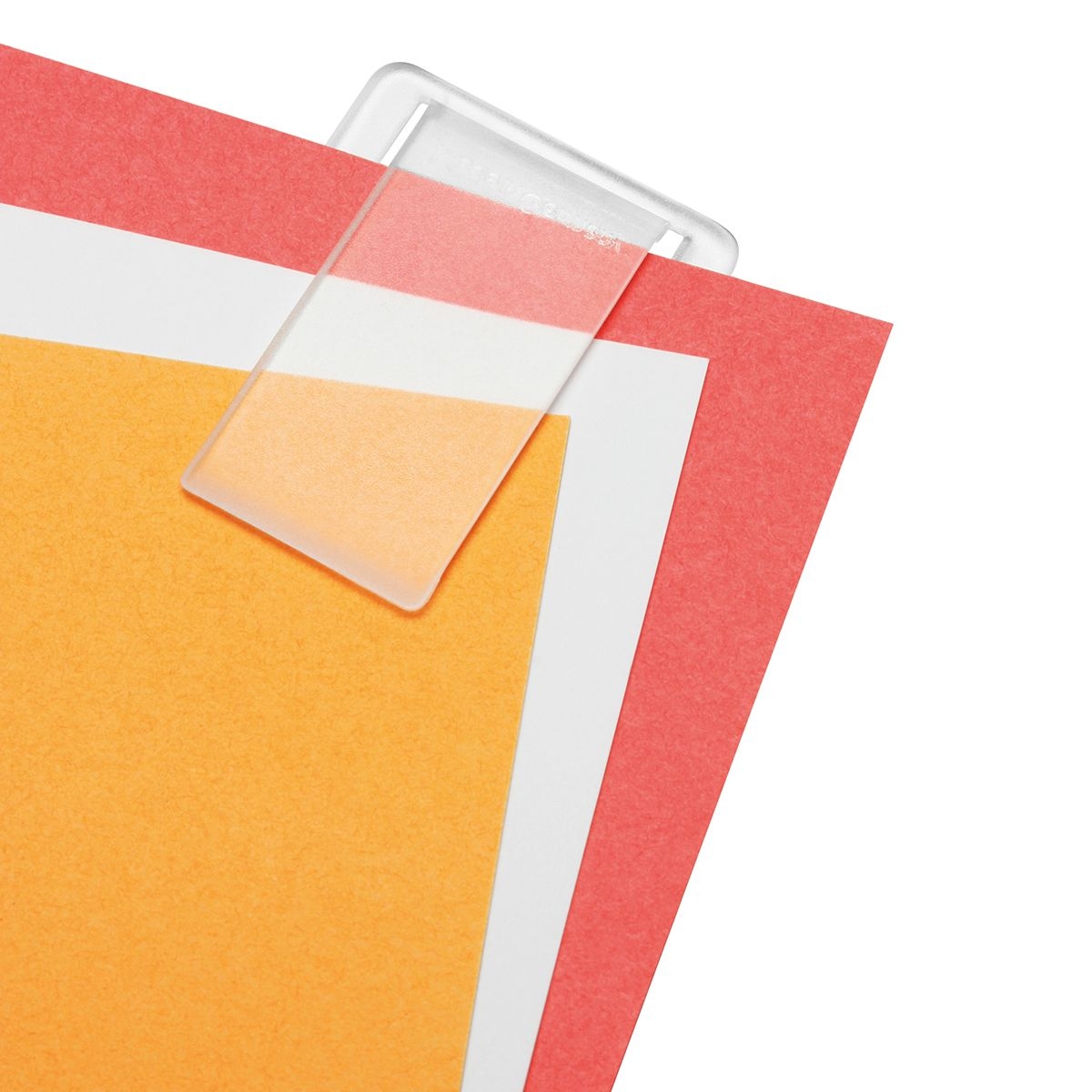 HE8640-F7Zettelklammer mit Lupe_ gefrostet glasklar