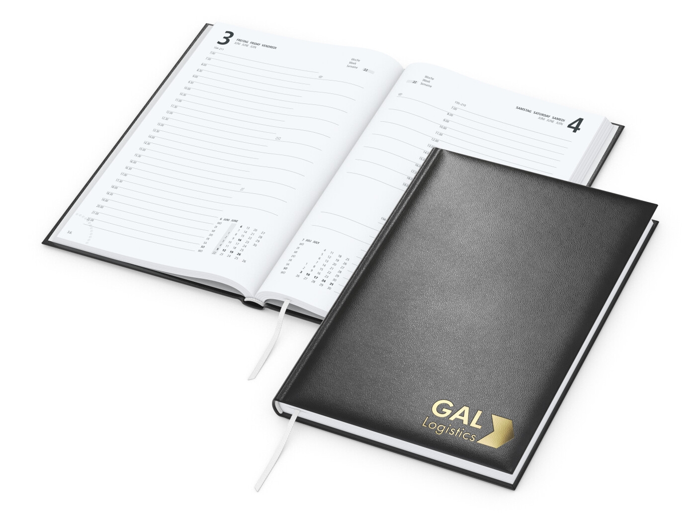 GE0019-SCGWerbeartikel Buchkalender Basic_ schwarz_ Goldpraegung