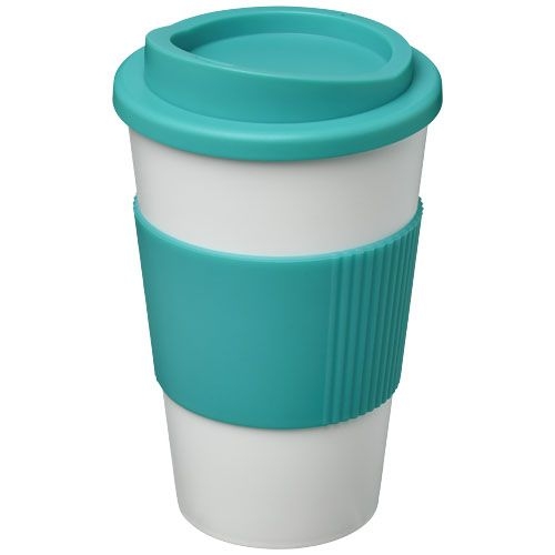 PF210002-27Americano® 350 ml Isolierbecher mit Schutzring_ weiss_aquablau