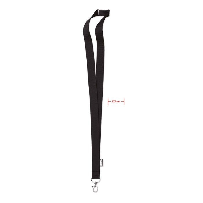 MO6100-03Lany Rpet Lanyard RPET 20mm_ schwarz
