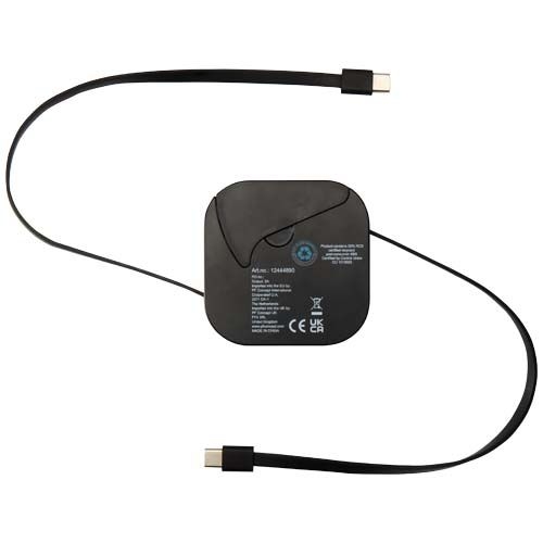 PF124448-2Gloas Aufrollbares 5 in 1 Kabel aus Recyclingmaterial mit Datensynchronisierung und 100 W Schnelllad