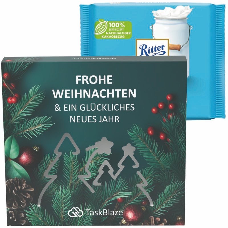 JG20156-1Praesentbox Premium Wald Ritter SPORT_ Ritter Sport 100g_ Alpenmilch_ Wald