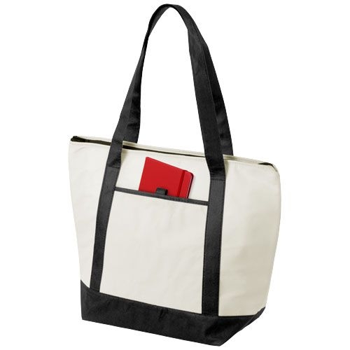 PF120085-1Lighthouse Non Woven Kuehltasche 21L_ natural_schwarz