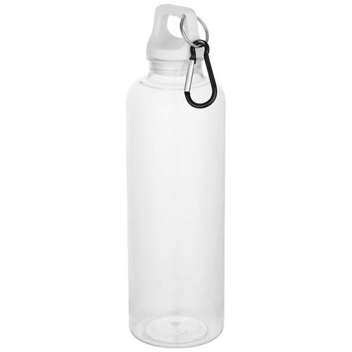 PF100877-1Oregon 750 ml RCS-zertifizierte Trinkflasche aus recyceltem Kunststoff mit Karabinerhaken_ weiss