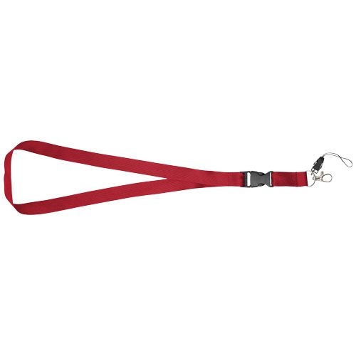 PF102508-4Sagan Lanyard mit abnehmbarer Schnalle und Handyband_ rot