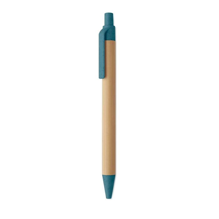 MO2635-04Itea Colour Druckkugelschreiber mit Bambus_ blau