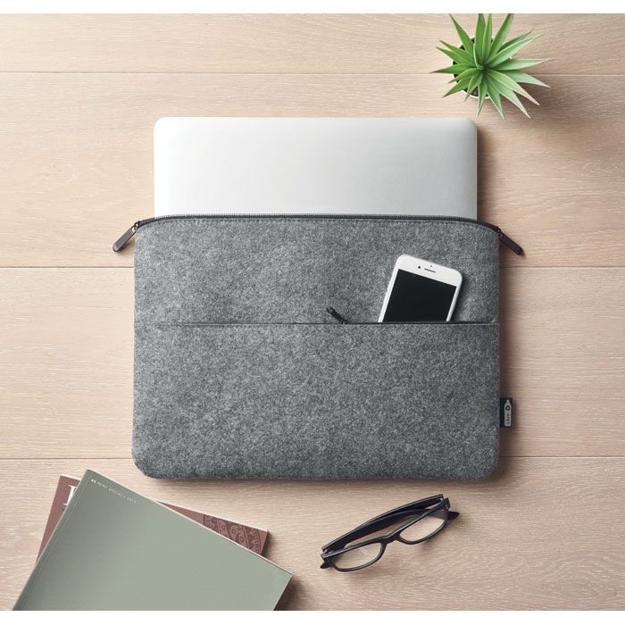 MO6419-07Toplo Laptoptasche RPET-Filz_ grau