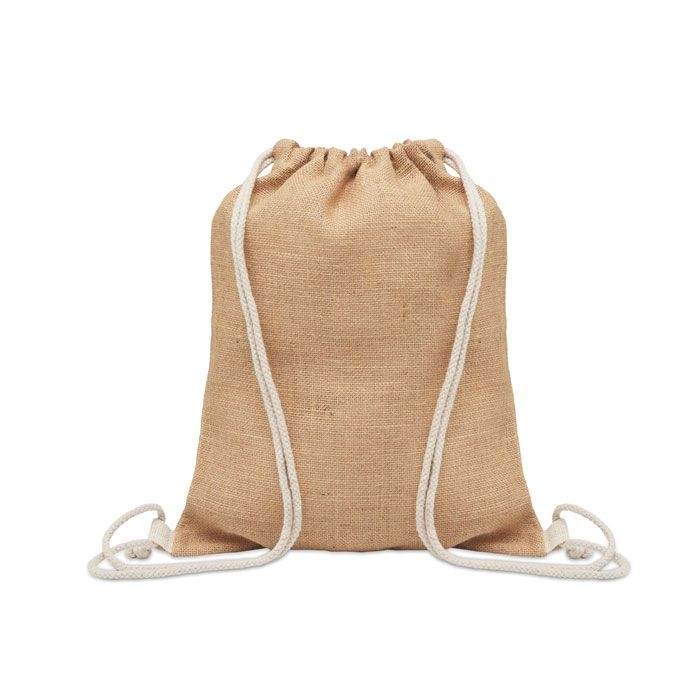 MO2190-13Fukuro Jute Beutel mit Kordelzug_ beige