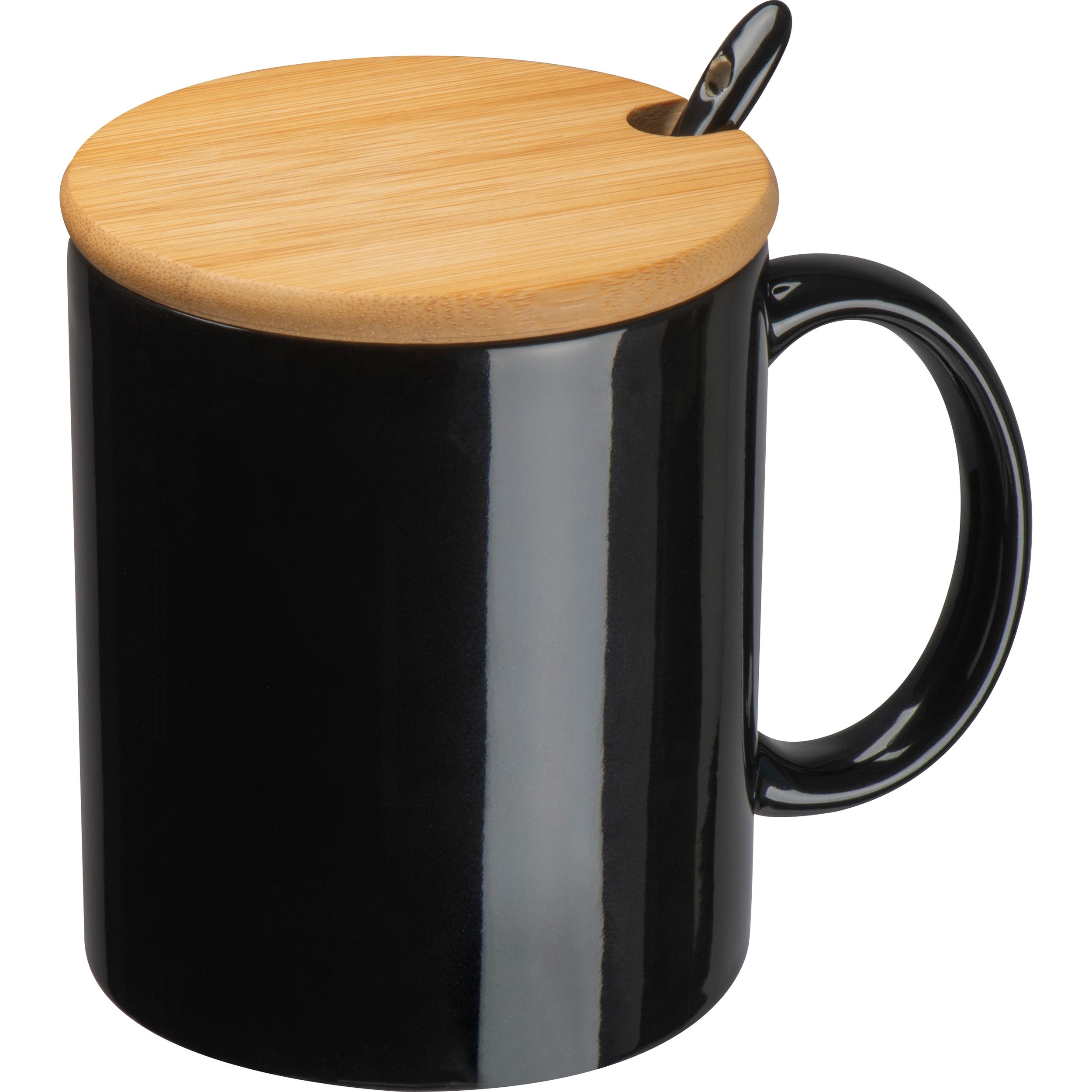 MA82969-03Keramiktasse mit Loeffel und Bambusdeckel LOTHAR_ schwarz