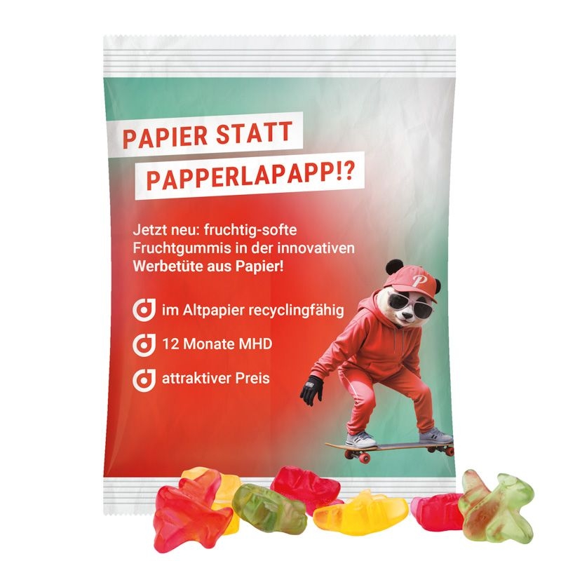 JG18064-1Maxituete 50 g Trolli Fruchtgummi Standardformen_ Flugzeug_ weiss