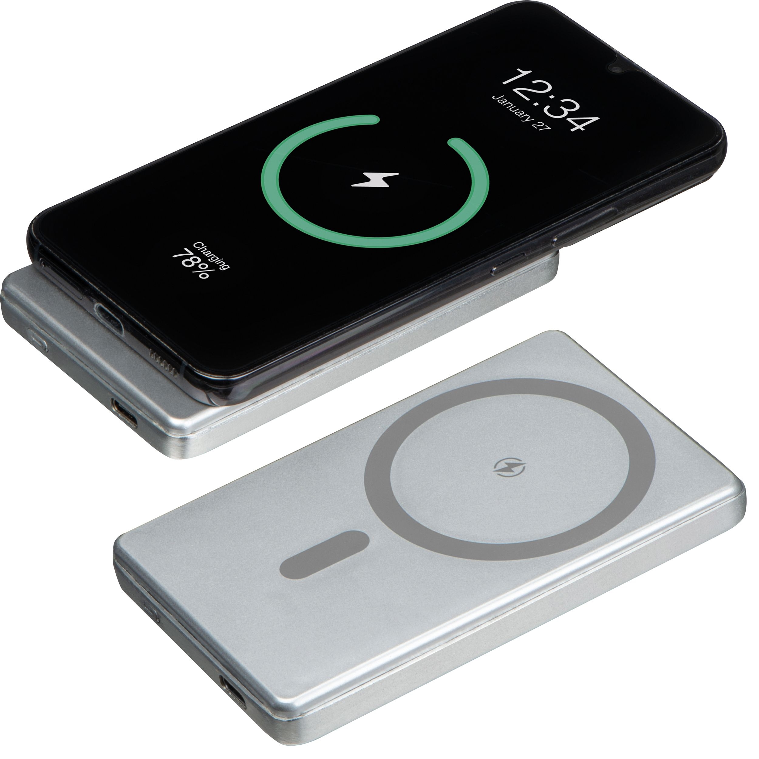 MA33958-07Magnetisches Ladegeraet 5.000 mAh OLIMPIA_ silbergrau