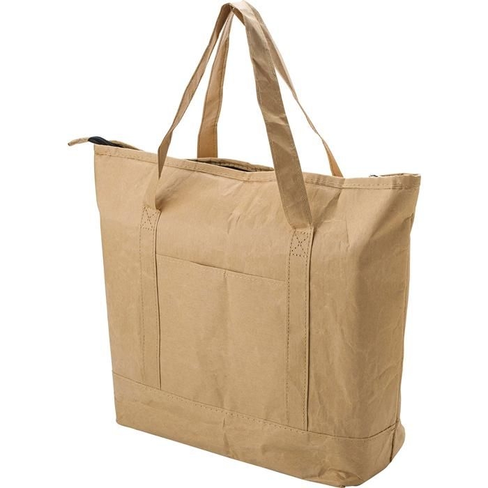 GI8263-11Laminierte Einkaufs- und Kuehltasche aus Papier Oakley_ brown