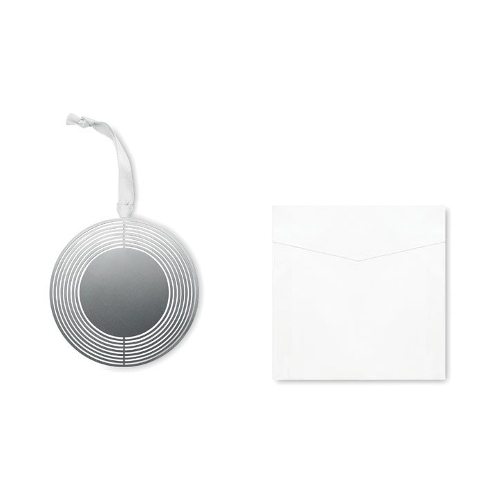 CX1472-14Buno Ornament mit Band_ rund_ silber
