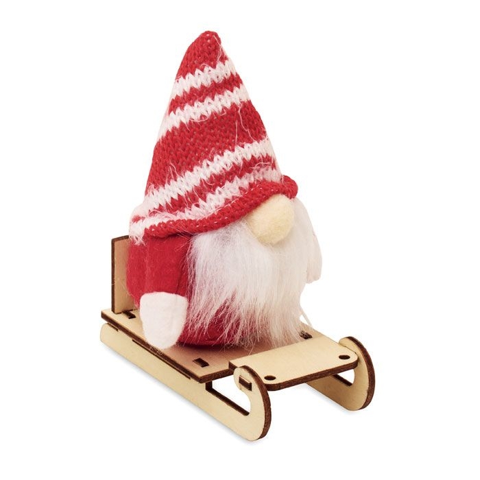 CX1588Frosty Sleigh Wichtel auf Holzschlitten