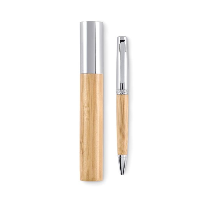 MO2511Siden Kugelschreiber Metall_Bambus