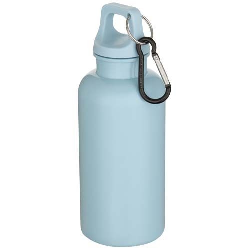 PF100863-5Oregon 400 ml einfarbige RS-zertifizierte Trinkflasche aus recyceltem Kunststoff mit Karabinerhaken
