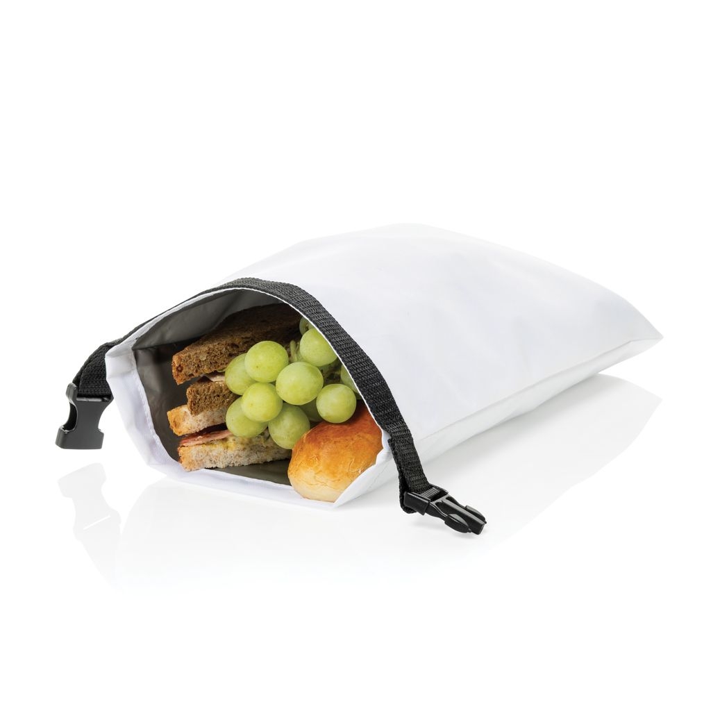XDP422.55-03Snackstrap faltbarer Lunchbag aus AWARE™ rPET 30 x 20cm_ weiss
