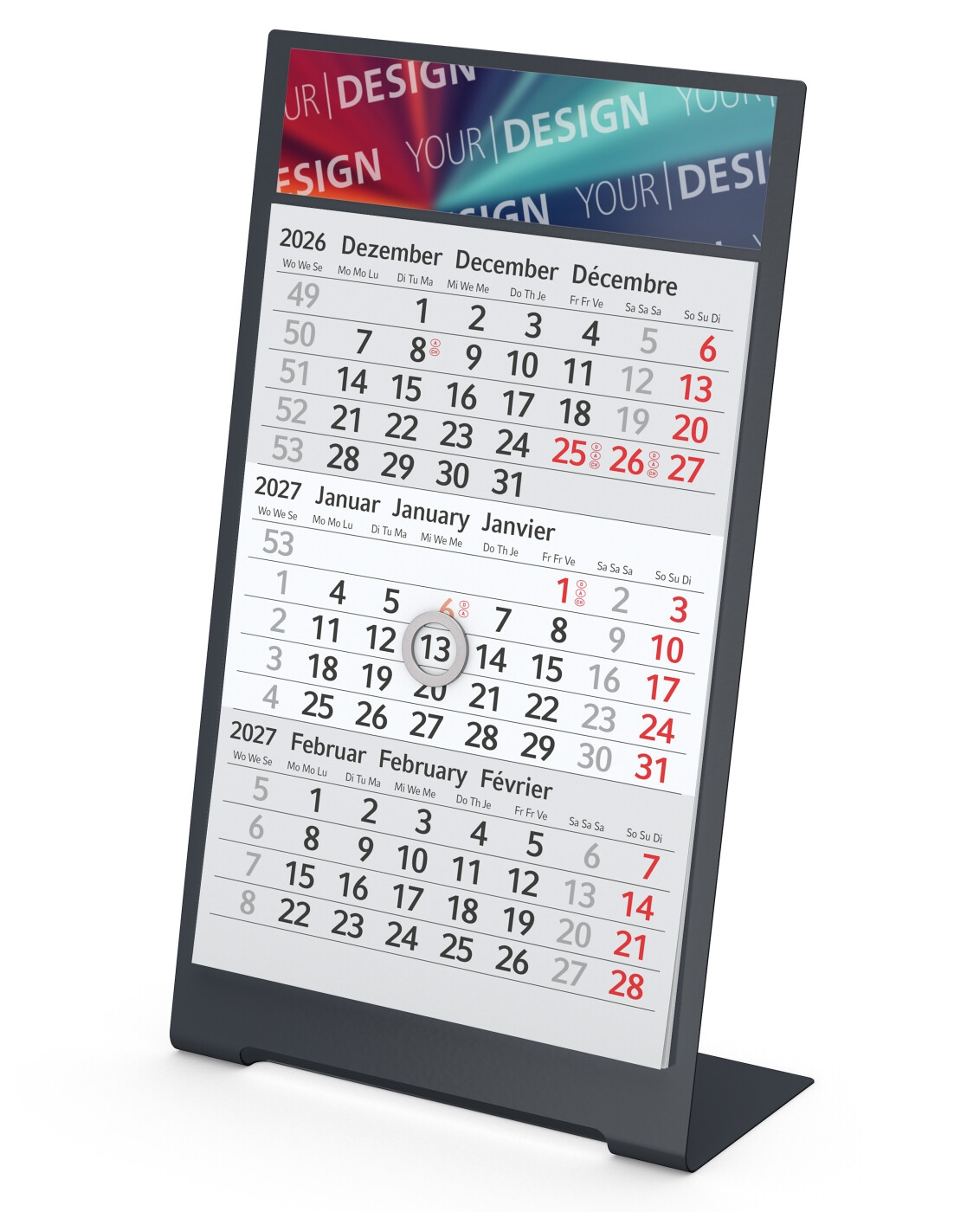 GE0042-ANTischkalender Desktop 3 Color_ anthrazit